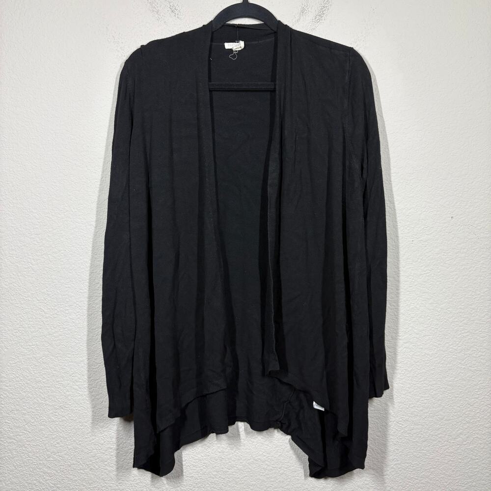 Eileen Fisher Womens Medium Draped Open Front Cardigan Back Long Sleeves Stretch
